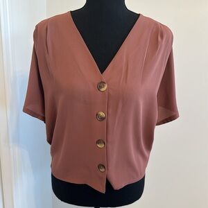 Express Love Purple Button-Up Women's Top